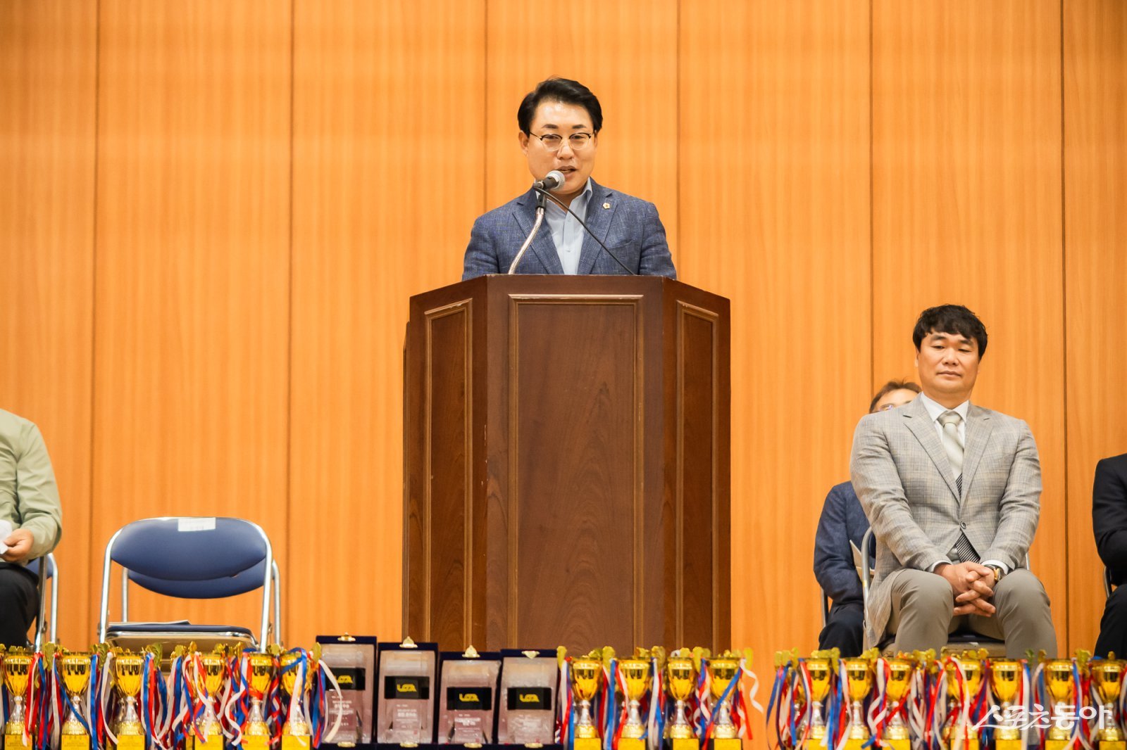 조성대 의장은 9일 금곡실내체육관에서 열린 ‘제20회 남양주시장기 검도대회’에서 축사를 하고 있다. 사진제공ㅣ남양주시 