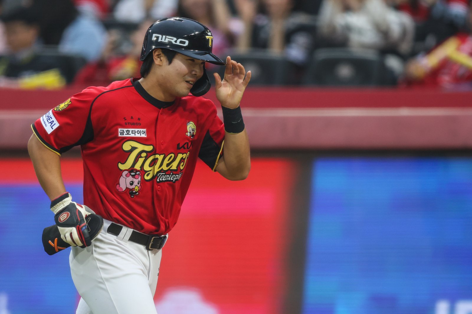 KIA 한승연은 근육질 체형을 앞세워 파워풀한 플레이를 약속했다. 사진제공|KIA 타이거즈