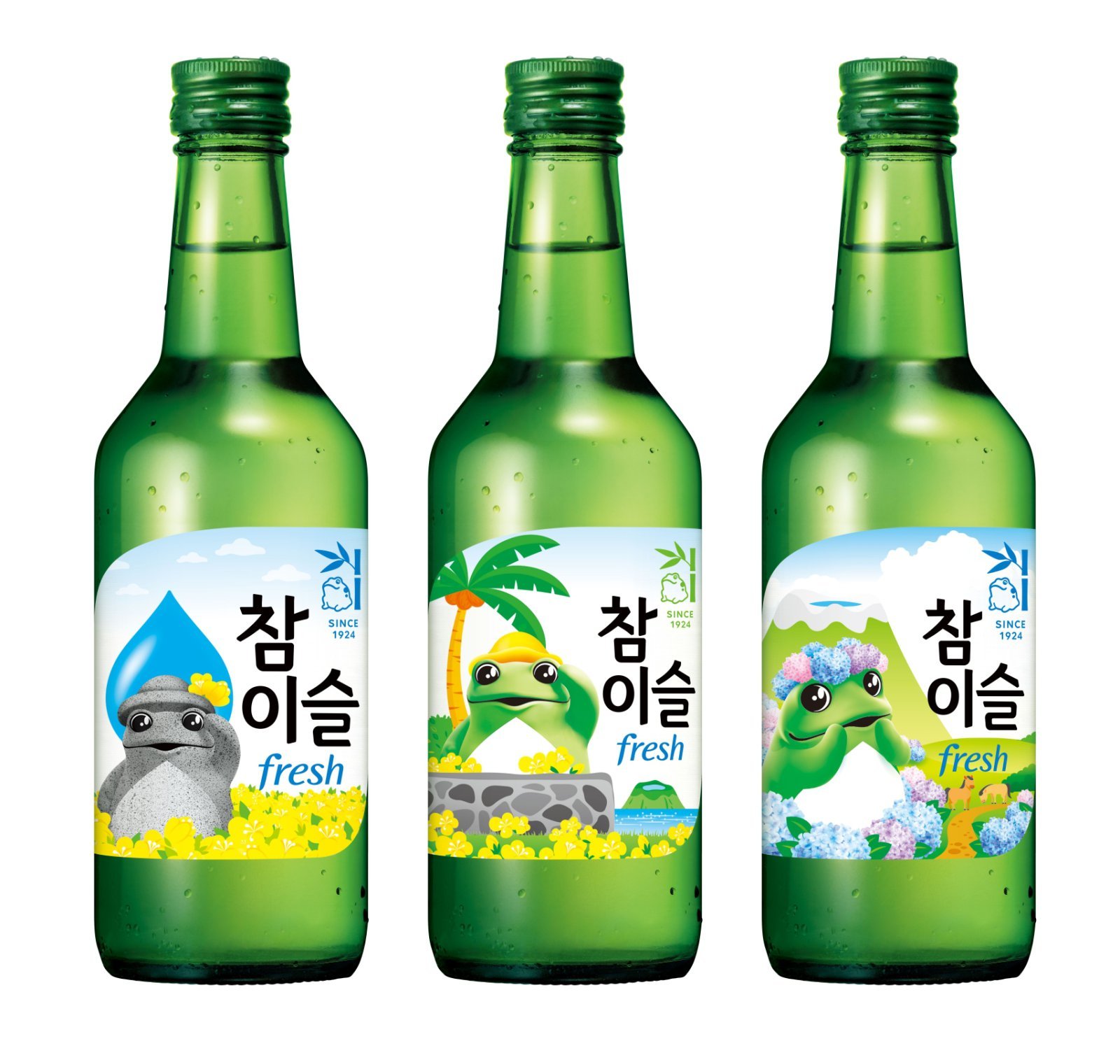 참이슬 후레쉬 제주 에디션 제품 3종 이미지. 사진제공|하이트진로