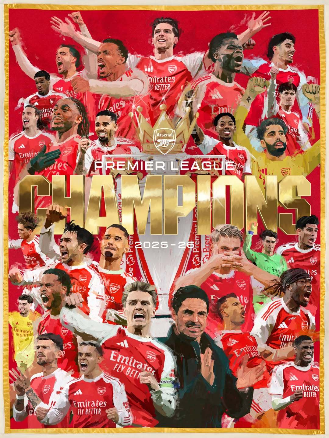 아스널이 22년 만에 EPL 우승을 차지했다. 아스널 우승을 자축하는 기념 이미지. 사진출처｜아스널 인스타그램