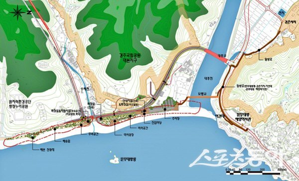 경주시가 추진 중인 ‘문무대왕릉 성역화사업’ 공원조성 사업 조감도. 사진제공 ㅣ 경주시
