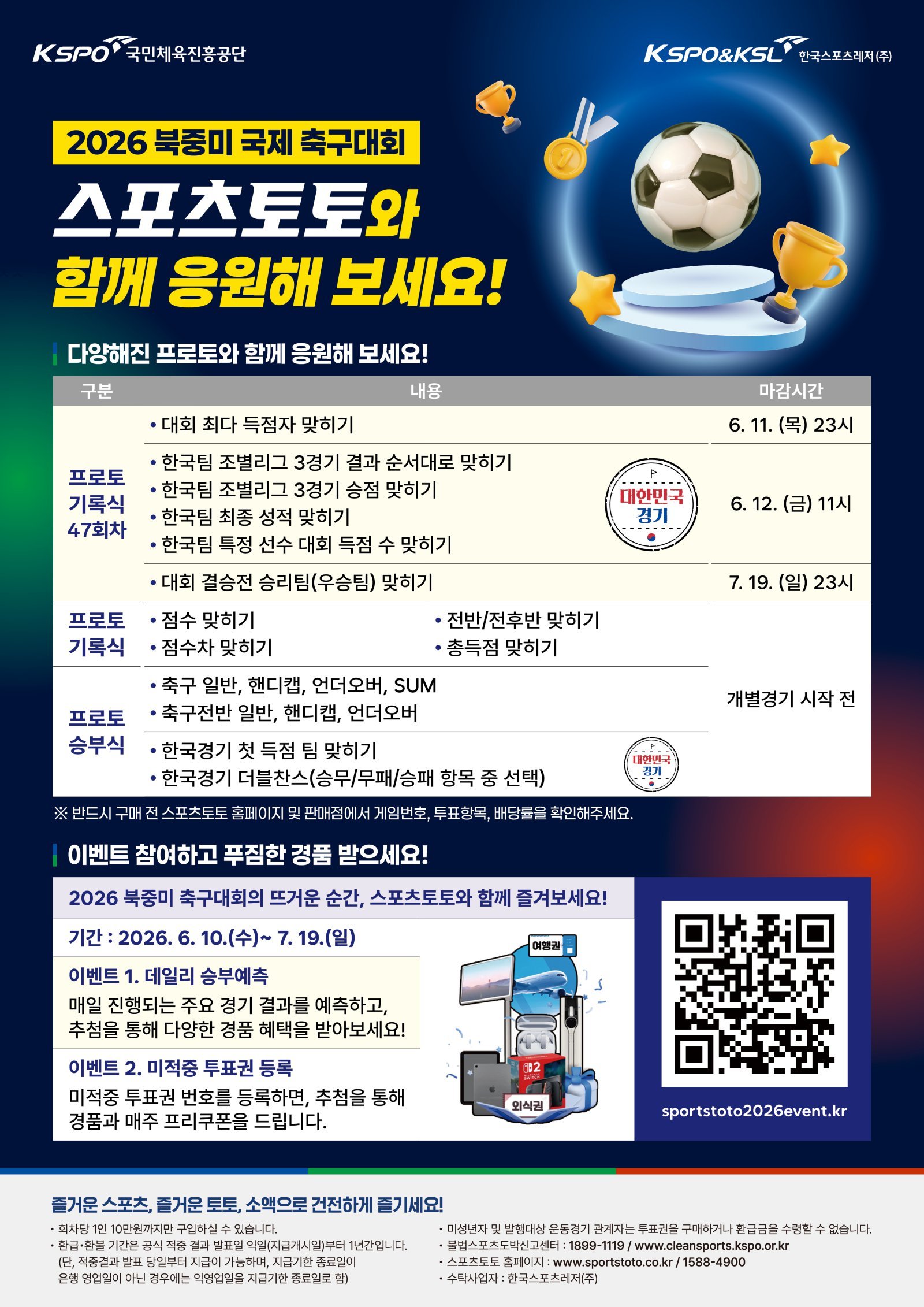 2026 북중미 월드컵을 주제로한 프로토 기록식 47회차 게임이 발매됐다.