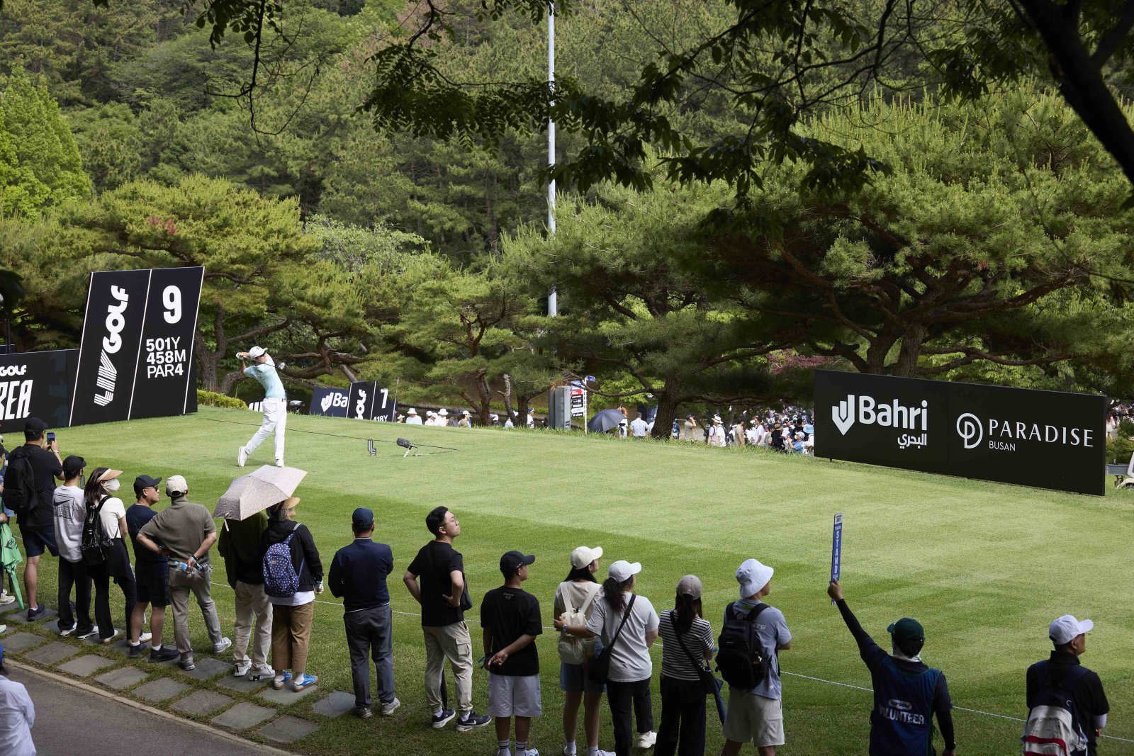 부산 아시아드컨트리클럽에서 LIV 골프 코리아 2026 경기가 펼쳐지고 있다. 사진제공 파라다이스
