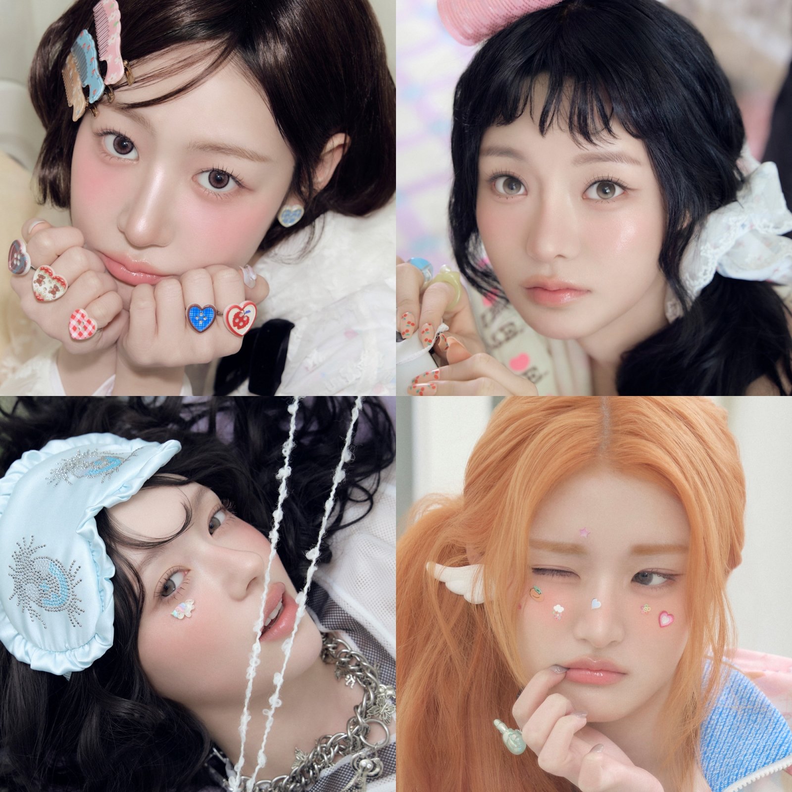 예원과 키나, 아테나, 문샤넬(왼쪽 위부터 시계방향으로), 피프티피프티의 음색 여신들. 멤버 하나는 건강 문제로 잠시 휴식기에 들어갔다. 사진제공|어트랙트