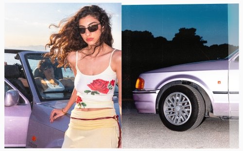 그리스 아테네에서 촬영한 투머치택스의 ‘26 핫썸머’ 컬렉션 현장. 사진제공|투머치택스
