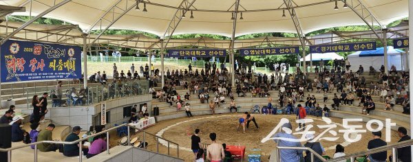 ‘2026년 경산 자인 단오제 기념 전국 대학 장사 및 일반부 씨름대회’가 진행되고 있다. 사진제공 ㅣ 경산시