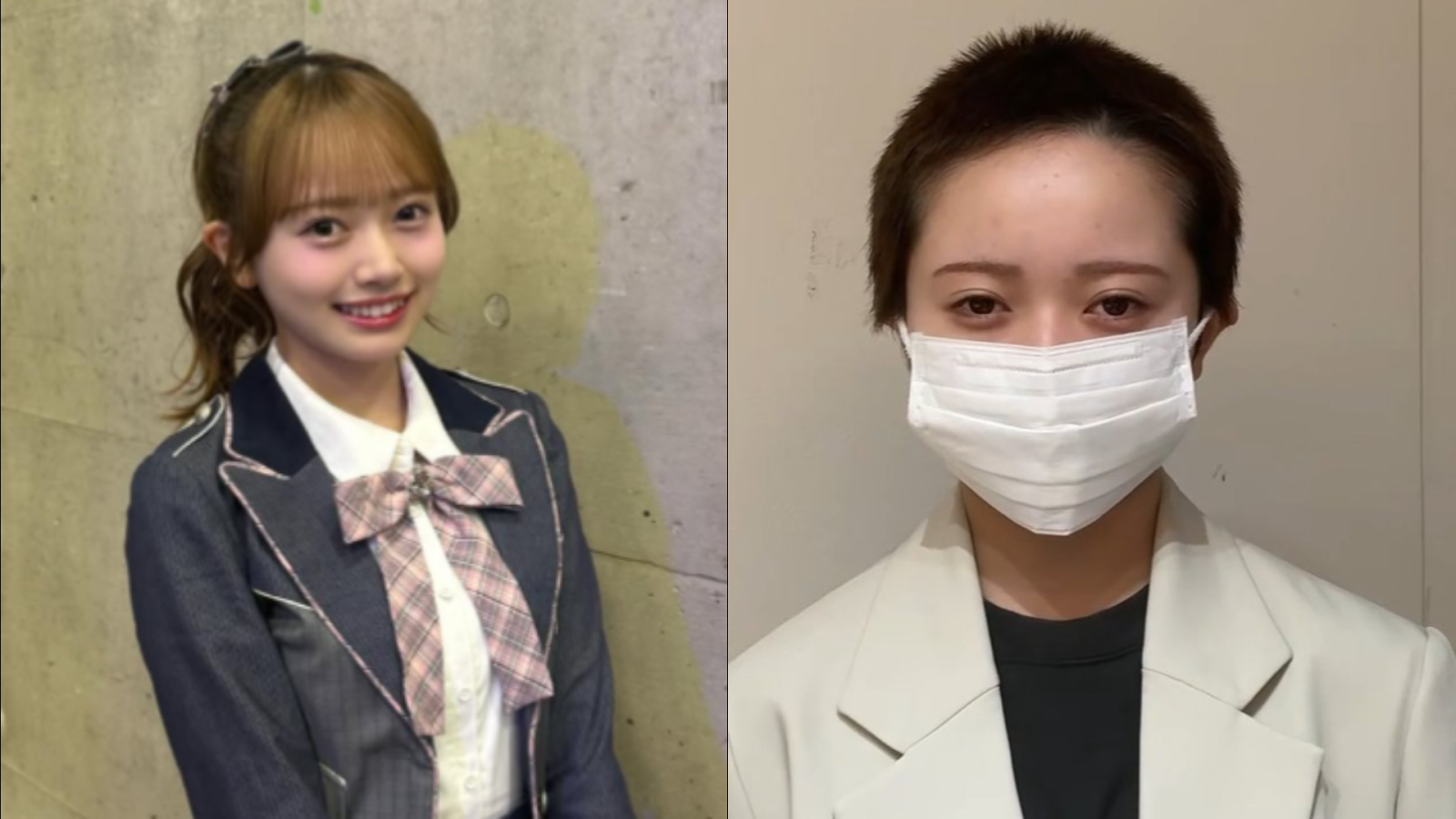 그룹 ‘AKB48’의 하나다 메이가 ‘반삭’을 한 채 소속사의 ‘삭발’로 그룹에 잔류하고자 하는 의지를 보이라는 요구를 받았다고 주장했다. 사진제공 | SNS 캡처