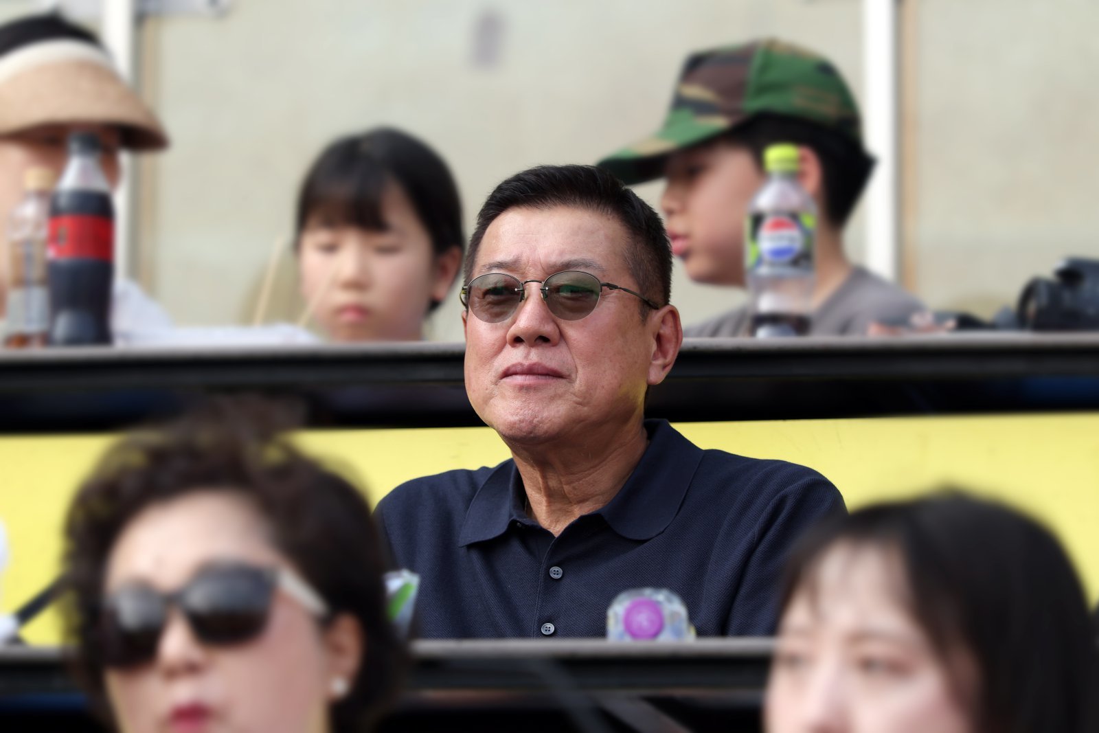 하라 다쓰노리 전 요미우리 감독이 28일 잠실 KIA-두산전을 관전하고 있다. 사진제공｜두산 베어스