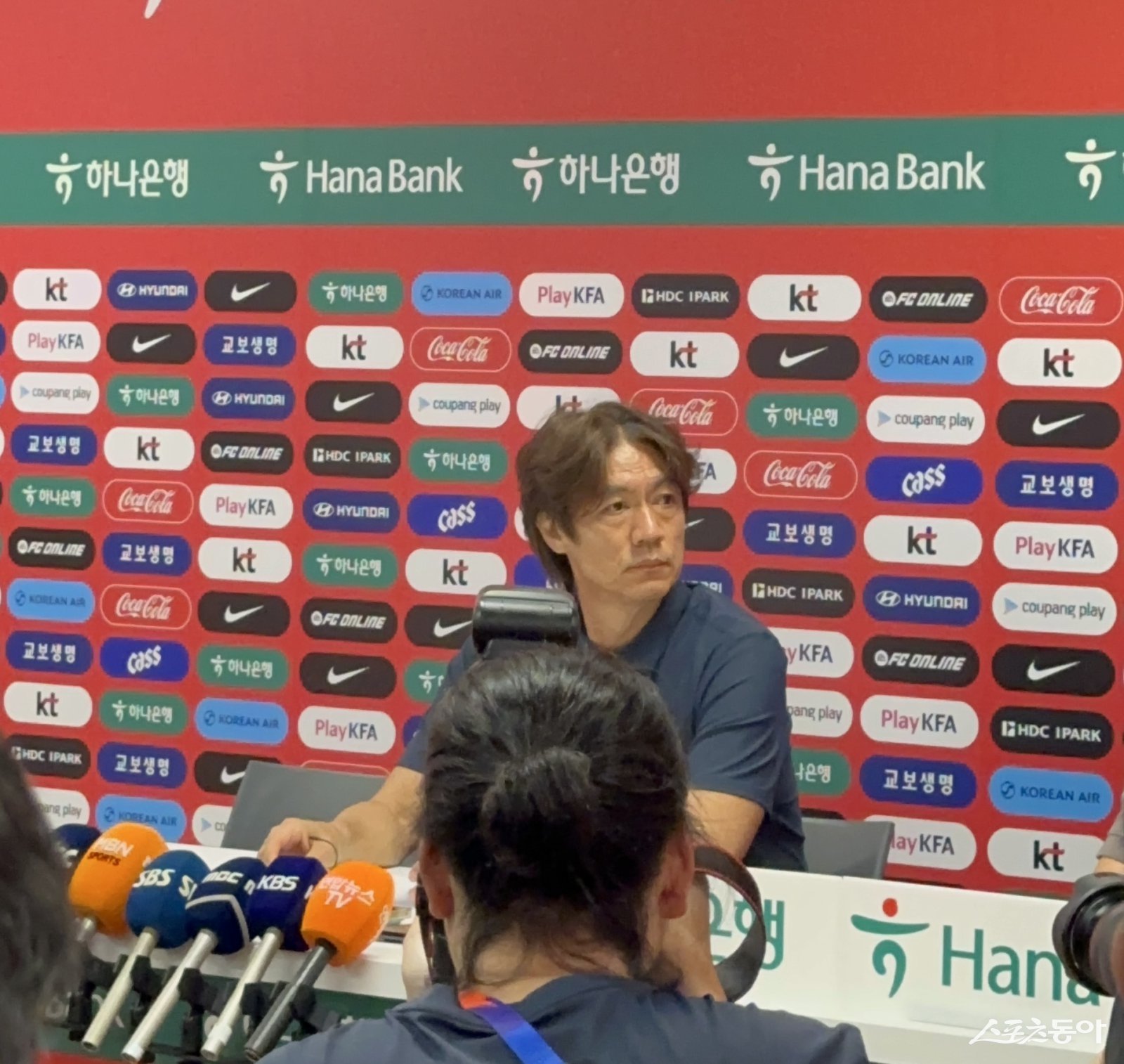 홍명보 감독이 29일(한국시간) 멕시코 할리스코주 사포판의 치바스 베르데 바예에서 열린 기자회견서 대표팀 감독직 사퇴를 공식 발표했다. 사포판|백현기 기자 hkbaek@donga.com