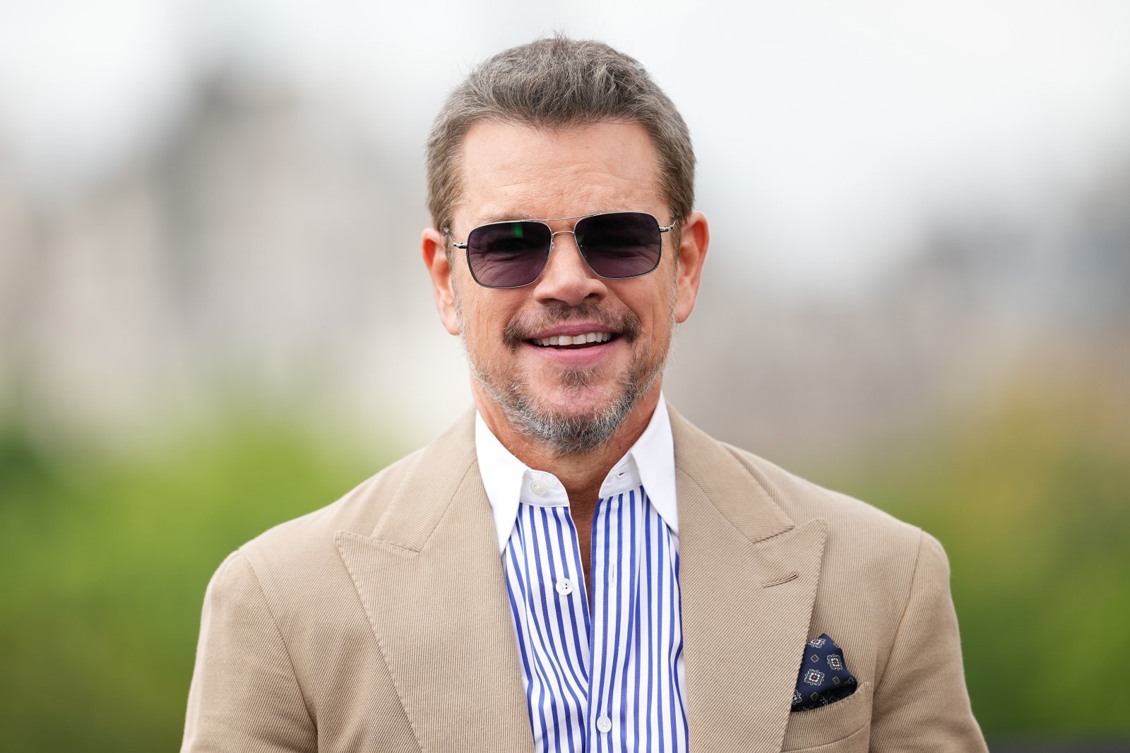 Matt Damon poses for photographers upon arrival at the photo call for the film ‘The Odyssey’ on Sunday, July 5, 2026, in London. (Photo by Scott A Garfitt/Invision/AP)