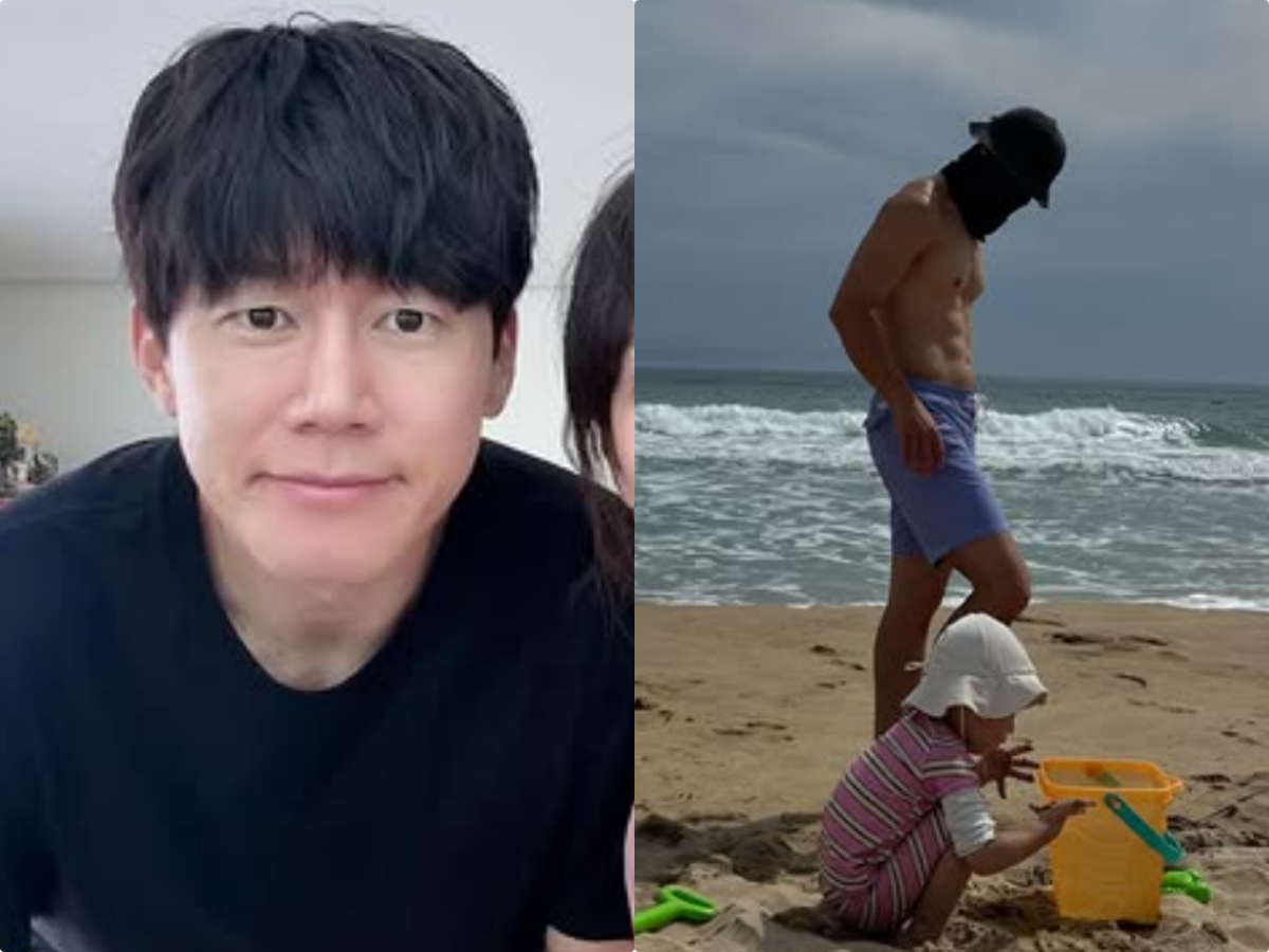44세 김무열, 순한 얼굴에 반전 복근…♥윤승아 “여름방학” [SD셀픽]