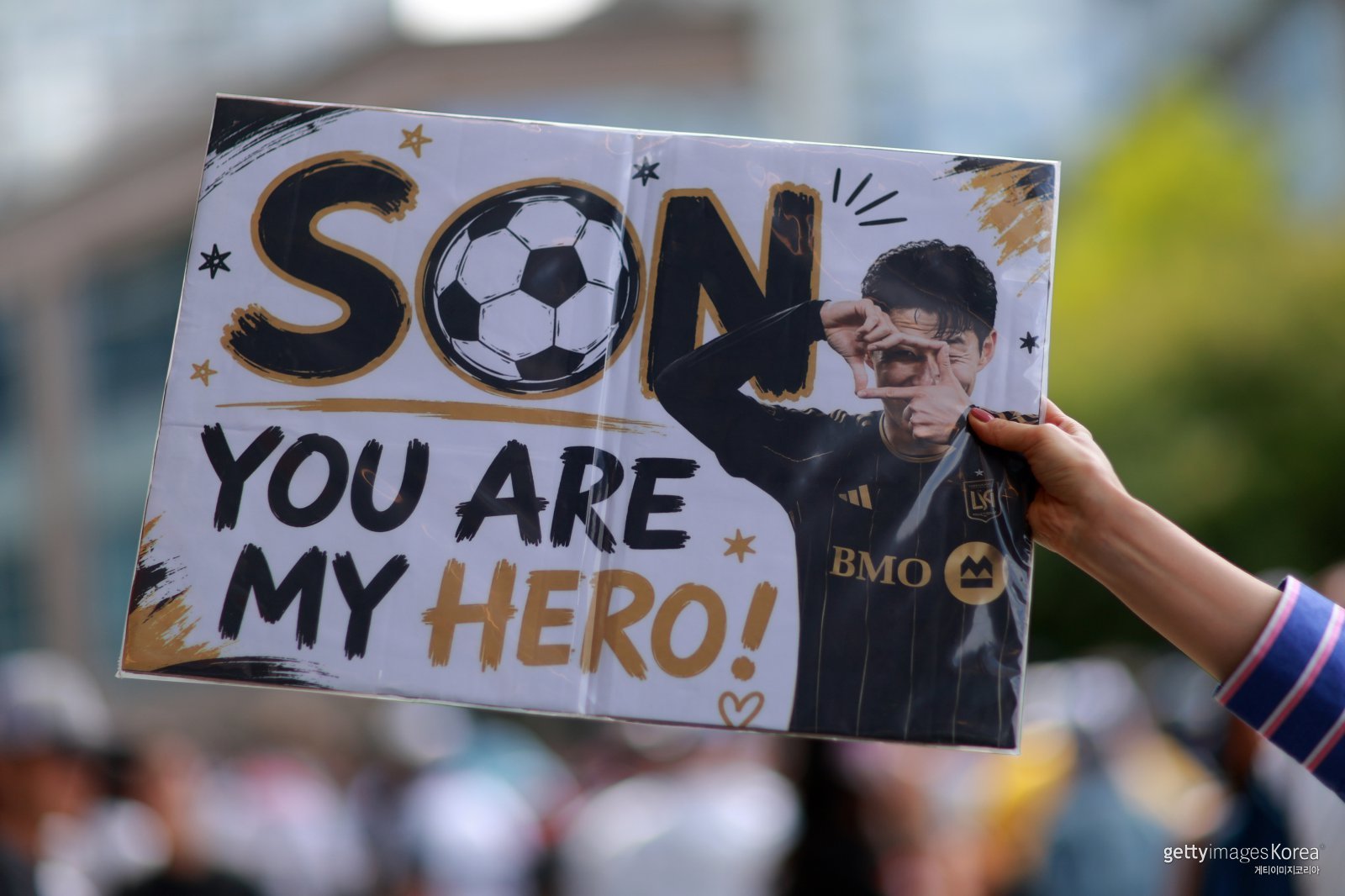 손흥민을 응원 중인 LAFC 팬. 사진=게티이미지코리아