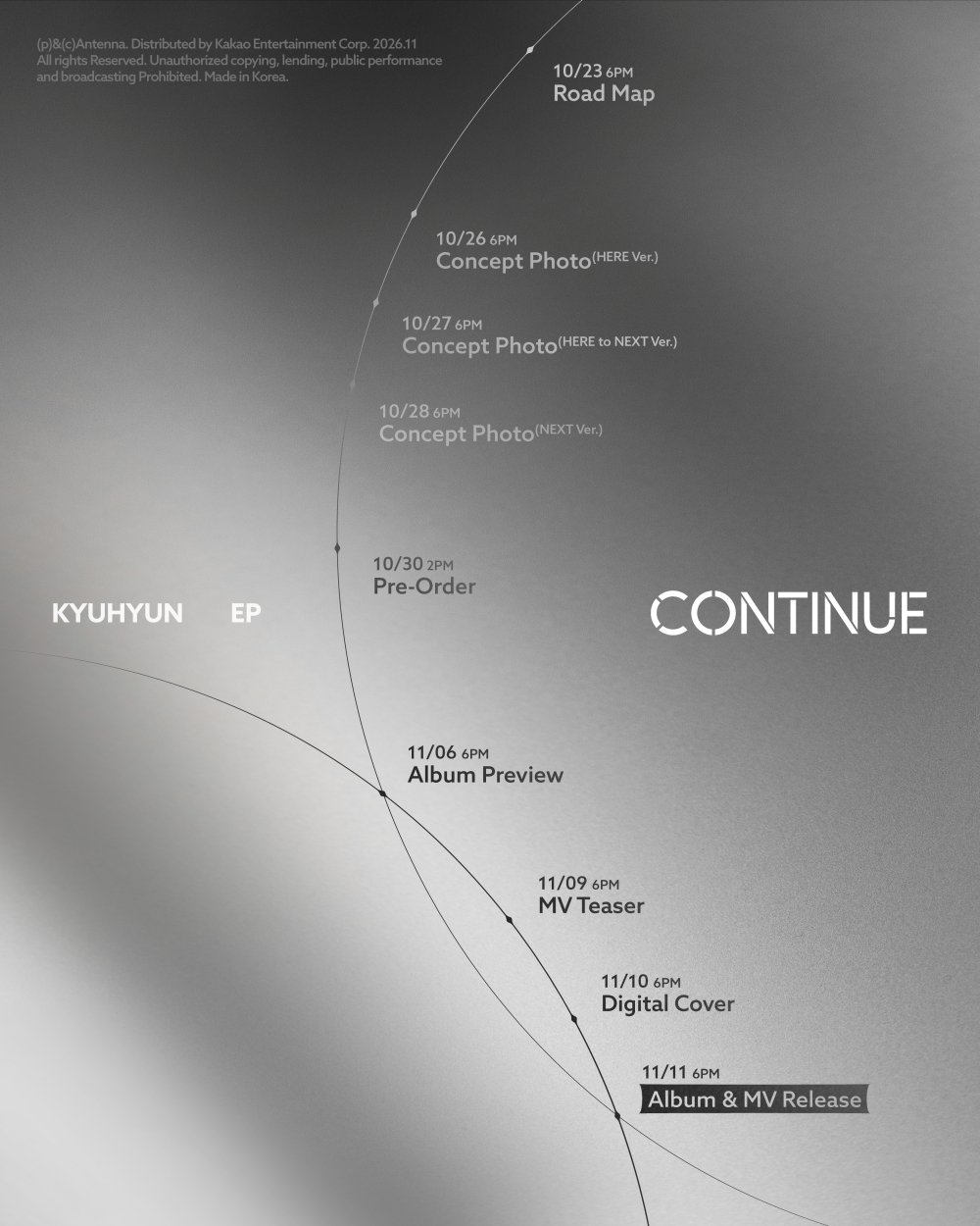 규현, 11월 11일 컴백…새 EP ‘CONTINUE’로 음악적 변신 예고