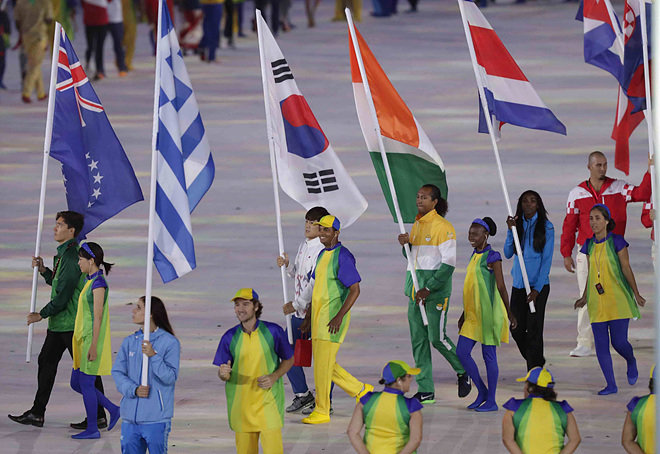 21일 오후(현지시간) 브라질 리우데자네이루 마라카낭 주경기장에서 열린 2016 리우올림픽 폐막식에서 공연이 펼쳐지고 있다. (사진= 올림픽사진공동취재단)